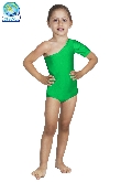BODY DANZA IN LYCRA MONOSPALLA MEZZA MANICA VERDE BABY